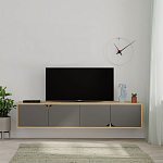ТВ-тумба подвесная цвета древесины с 4-мя темно-серыми дверцами SPARK TV STAND OAK ANTHRACITE варинант исполнения - 1 | Loft Concept в Уфе