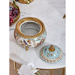 Шкатулка с крышкой из голубого фарфора с риунком птиц и цветов Blue Garden варинант исполнения - 4 | Loft Concept в Уфе