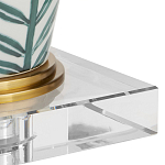 Настольная лампа овальная с тропическим принтом Stylized Aalm Leaves Motif варинант исполнения - 2 | Loft Concept в Уфе