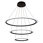 Люстра подвесная светодиодная с тремя черными кольцами и пультом управления Ring Horizontal варинант исполнения - 1 | Loft Concept в Уфе
