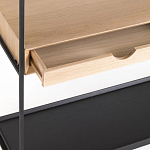 Металлический стеллаж с деревянными полками и ящиками Menzie Metal Wood Rack варинант исполнения - 3 | Loft Concept в Уфе