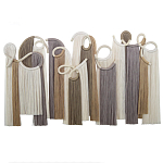 Настенный декор с бахромой белого и бежевого цвета Abstraction I варинант исполнения - 3 | Loft Concept в Уфе