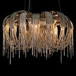 Люстра подвесная круглая с изогнутыми металлическими дугами и ниспадающими цепочками 65 см Atlantis Chain варинант исполнения - 14 | Loft Concept в Уфе