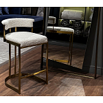 Стул барный букле бежевый с каркасом цвета матовое золото Tactility варинант исполнения - 5 | Loft Concept в Уфе