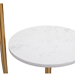 Торшер с мраморным столиком и золотым плафоном Ezio Floor Lamp варинант исполнения - 2 | Loft Concept в Уфе