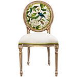Стул бежевый из натурального бука с изображением птиц и цветов Blooming White Magnolias варинант исполнения - 1 | Loft Concept в Уфе