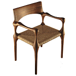 Стул из Ореха с плетеным сидением Kronos Dining Chair Brown варинант исполнения - 1 | Loft Concept в Уфе