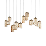 Подвесной светильник линейный с плафонами волнистой формы из фактурного стекла Big Wave варинант исполнения - 7 | Loft Concept в Уфе