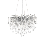 Люстра подвесная с прозрачными стеклянными подвесками в форме капель Диаметр 60 см Droplet Chandelier варинант исполнения - 14 | Loft Concept в Уфе