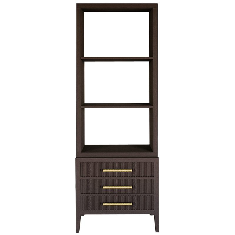 Этажерка Primo с ящиками шпон Темный орех Темный дуб Золотой в Уфе | Loft Concept 