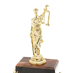 Часы настольные бронзовые из натурального камня Яшма с декором в виде Фемиды Themis Stone Clock варинант исполнения - 3 | Loft Concept в Уфе