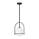 Подвесной светильник с белым плафоном в форме шара в арочной подвеске Hinkley варинант исполнения - 1 | Loft Concept в Уфе