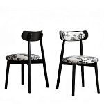 Стул обеденный деревянный с цветочной обивкой Foshan Chair варинант исполнения - 1 | Loft Concept в Уфе