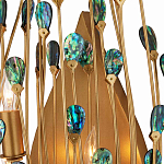 Бра настенное золотое с декором из бирюзовых элементов Peacock Tail варинант исполнения - 1 | Loft Concept в Уфе