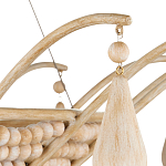 Люстра из деревянных бусин с подвесками в виде капель Wooden Beads варинант исполнения - 3 | Loft Concept в Уфе