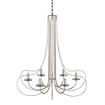 Люстра серебряного цвета с изогнутыми элементами каркаса Twisted Iron Chandelier варинант исполнения - 1 | Loft Concept в Уфе