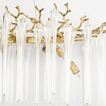 Люстра подвесная прямоугольная с бронзовыми акцентами и прозрачными стеклянными каплями Droplet Chandelier варинант исполнения - 5 | Loft Concept в Уфе