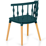 Пластиковый стул на ножках из массива бука Ferret Spiral Green варинант исполнения - 6 | Loft Concept в Уфе