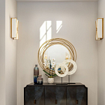 Золотое настенное круглое зеркало Golden Orbit варинант исполнения - 2 | Loft Concept в Уфе