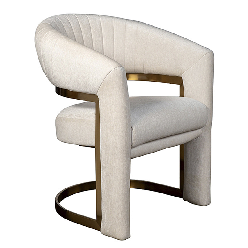 Полукресло Valbonne Chair cream velour Кремовый Золотой в Уфе | Loft Concept 