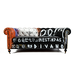 Диван Честерфильд граффити graffiti Orange Sofa натуральная кожа варинант исполнения - 3 | Loft Concept в Уфе