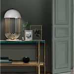 Консоль овальной формы золотая с полкой для хранения Craig варинант исполнения - 3 | Loft Concept в Уфе