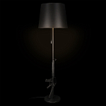 Торшер с черным абажуром и оригинальной ножкой в форме автомата Flos варинант исполнения - 1 | Loft Concept в Уфе