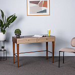 Стол письменный из массива бука с 2-мя ящиками бежевый Wenge Light варинант исполнения - 4 | Loft Concept в Уфе