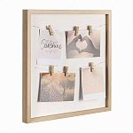 Рамка для фото с подсветкой c 6-ю деревянными прищепками в комплекте Photo Backlight варинант исполнения - 1 | Loft Concept в Уфе