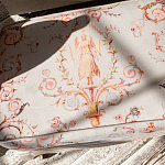 Мягкая банкетка из массива бука серая с растительным орнаментом Raffael Grey Floral Banquette варинант исполнения - 2 | Loft Concept в Уфе