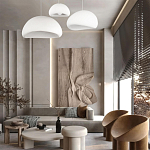 Подвесной светильник с куполообразным белым фактурным абажуром Sergey Makhno варинант исполнения - 7 | Loft Concept в Уфе