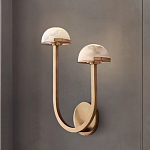 Бра с 2-мя мраморными плафонами на латунном корпусе Light Warm Light варинант исполнения - 3 | Loft Concept в Уфе