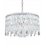 Люстра круглая с хрустальными подвесками на серебряном каркасе Roul Crystal Light варинант исполнения - 6 | Loft Concept в Уфе