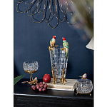 Ваза из прозрачного стекла с бронзовыми ножками и фигурками попугаев Eden Garden porcelain and bronze варинант исполнения - 2 | Loft Concept в Уфе