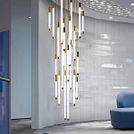 Люстра в современном стиле с 30-ю каскадными светодиодными лампами Golden LED Rain варинант исполнения - 2 | Loft Concept в Уфе