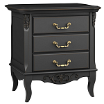Тумба прикроватная черная из массива бука в стиле прованс Black Provence варинант исполнения - 2 | Loft Concept в Уфе
