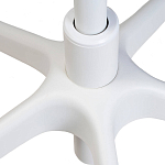 Стул с мягкой синей обивкой из велюра и подъемно-поворотным механизмом на белых колесиках Harper Blue and White варинант исполнения - 6 | Loft Concept в Уфе