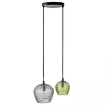 Подвесной светильник каскадный с 2-мя рельефными плафонами Cascade with Relief Lampshades варинант исполнения - 1 | Loft Concept в Уфе