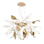 Люстра подвесная с белыми матовыми и золотыми глянцевыми листьями Wintery flovers варинант исполнения - 1 | Loft Concept в Уфе