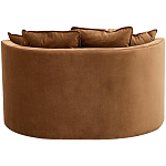 Кушетка круглая с обивкой из велюра коричневая Milky Brown Chair варинант исполнения - 4 | Loft Concept в Уфе