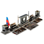 Настольный письменный набор с часами из природного камня обсидиана Team leader варинант исполнения - 2 | Loft Concept в Уфе