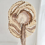 Овальный Современный Гобелен Абстракция в бежевых тонах Shallow варинант исполнения - 1 | Loft Concept в Уфе