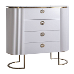 Комод белый овальный с мраморной столешницей Thoroughbass варинант исполнения - 1 | Loft Concept в Уфе