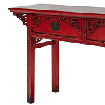 Деревянная консоль в китайском стиле с 2-мя ящиками с резным декором красная Yan Chinese Console Table варинант исполнения - 4 | Loft Concept в Уфе