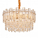 Круглая люстра с хрустальными подвесками на золотистом каркасе Gorgeous Crystal Light варинант исполнения - 3 | Loft Concept в Уфе