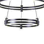 Люстра светодиодная с 2-мя плафонами в форме колец из акрила и алюминия с пультом для регулировки света Ring Horizontal Black варинант исполнения - 2 | Loft Concept в Уфе
