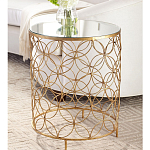 Приставной стол золотой с зеркальной столешницей Golden Symphony варинант исполнения - 2 | Loft Concept в Уфе