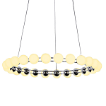 Люстра светодиодная кольцевая с круглыми плафонами белого цвета PEARLS Suspension 48 варинант исполнения - 1 | Loft Concept в Уфе