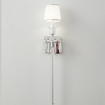 Бра с белым текстильным абажуром и хрустальными подвесками с декоративной кисточкой Lustre Reverie варинант исполнения - 6 | Loft Concept в Уфе