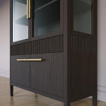 Витрина Primo со стеклянными фасадами и буфетом шпон Темный орех варинант исполнения - 7 | Loft Concept в Уфе